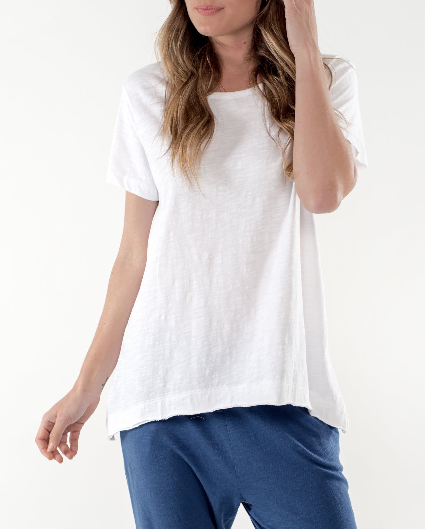 Olivia Organic Tee Cle Clothing Blush Cle Organic Basics Basic State Cle Australian Stockist Cle Clothing Australia Cle Organic Clothing Cle Organic Basics