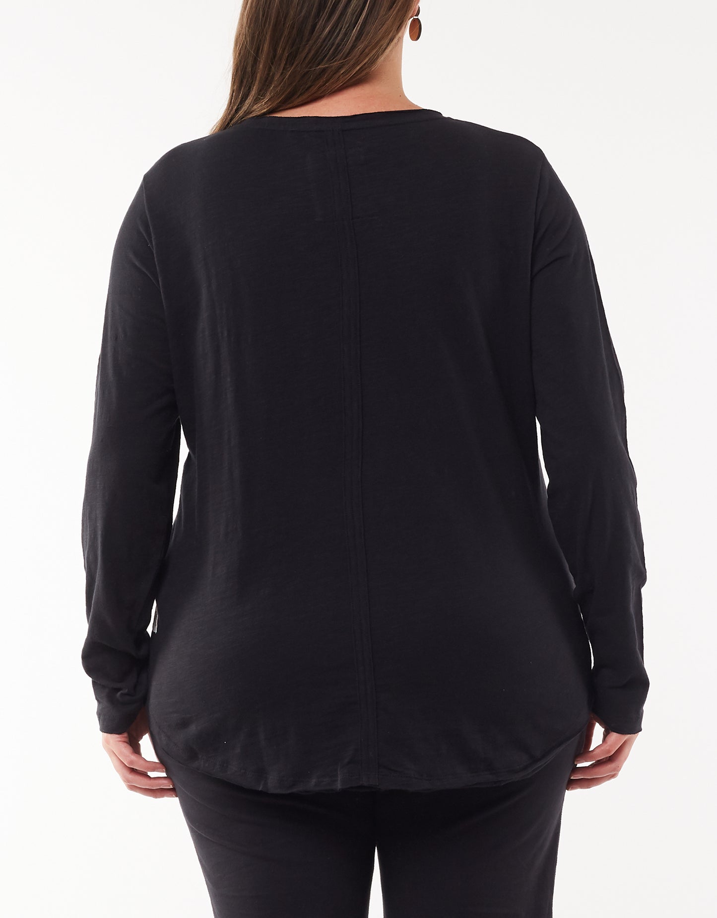 Shop Elm Coles Bay Long Sleeve Tee online Shop Elm Coles Bay Henley Black Basic State Elm Clothing Stockists