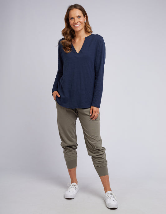 Coles Bay Henley Long Sleeve Tee - Navy