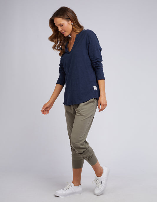 Coles Bay Henley Long Sleeve Tee - Navy