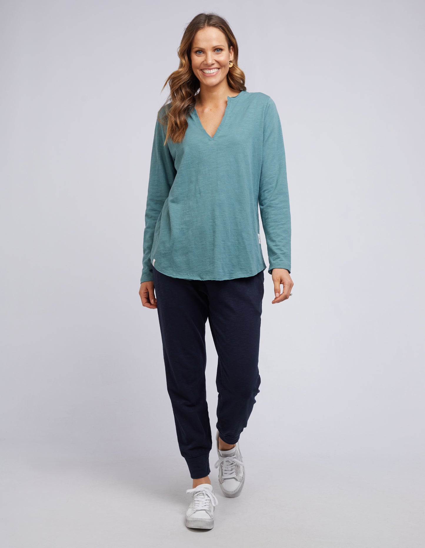 Elm Australian Stockist - Elm Australian Online Stockist - Coles Bay Henley Long Sleeve Tee - Pine Green Khaki Green Buy Elm Clothing online, Elm Clothing Sale