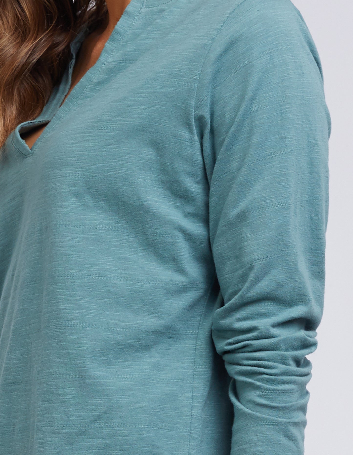 Elm Embrace Elm Australian Stockist - Elm Australian Online Stockist - Coles Bay Henley Long Sleeve Tee - Pine Green Khaki Green Buy Elm Clothing online, Elm Clothing Sale