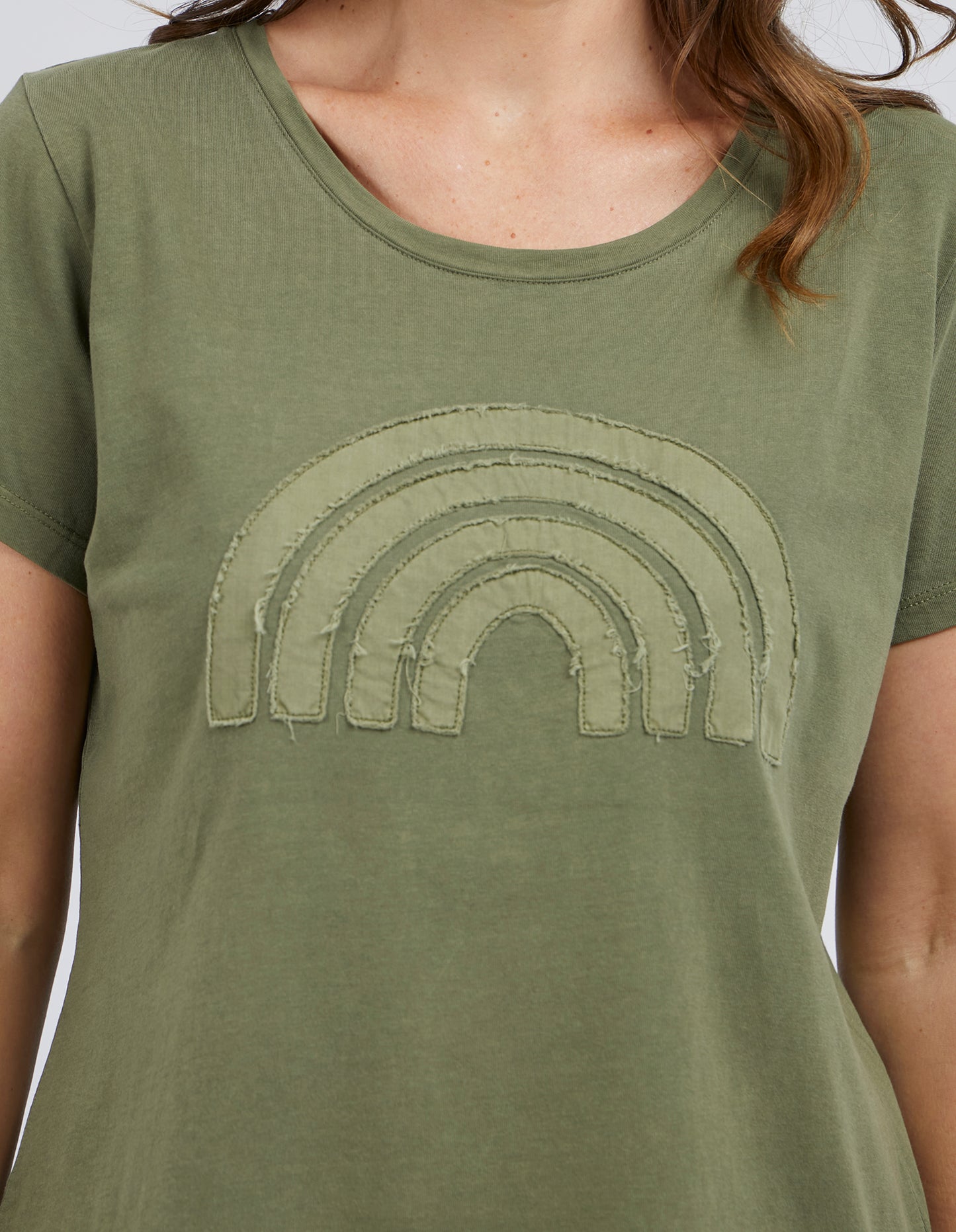 Buy Elm Rainbow Tshirt Shop Elm Crescent Tshirt Khaki Shop Elm Khaki Tshirts Online Shop Elm Melbourne Stockists