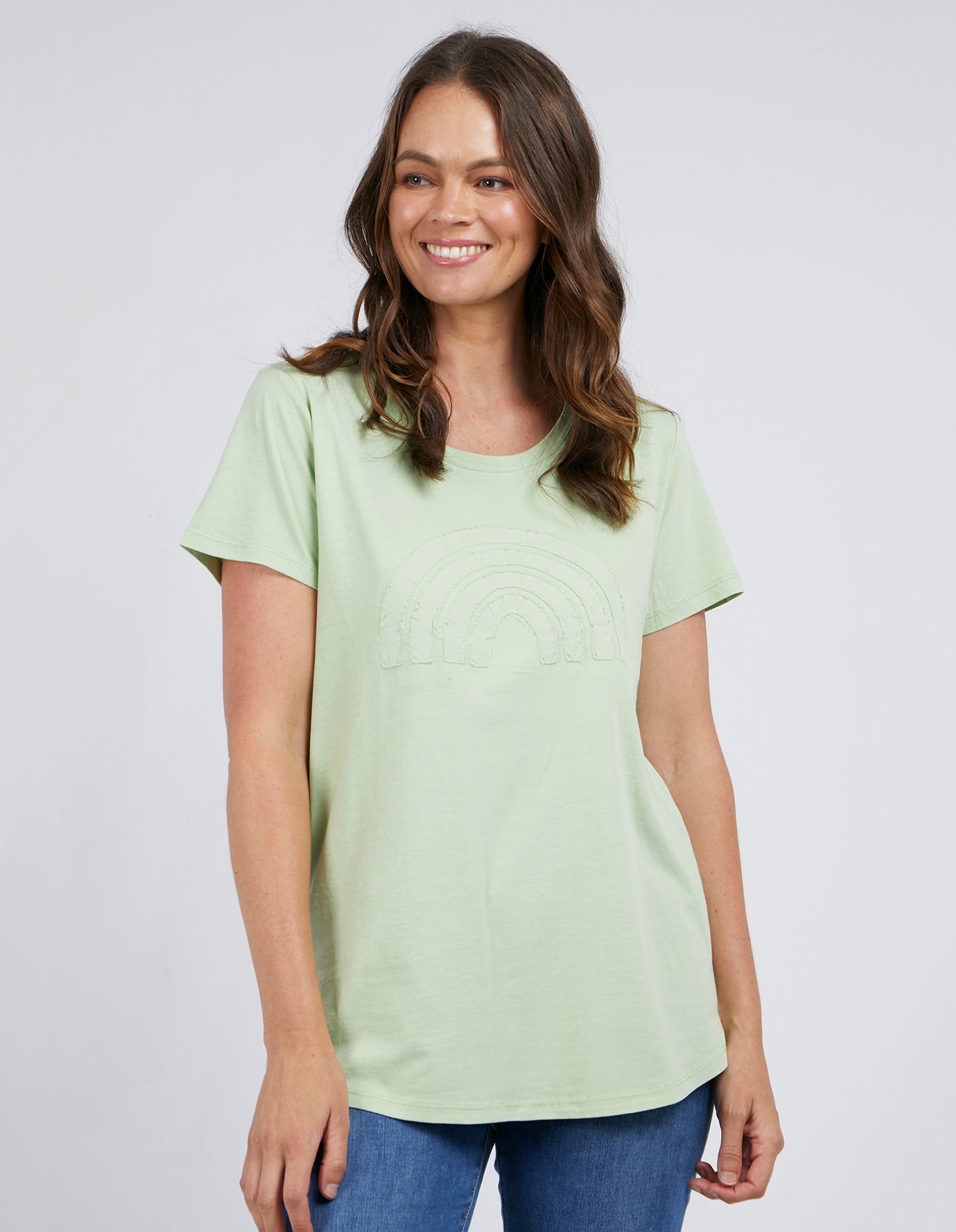 Buy Elm Embrace Mint Green Crescent Tee Buy Elm Embrace Mint Green Rainbow Tee