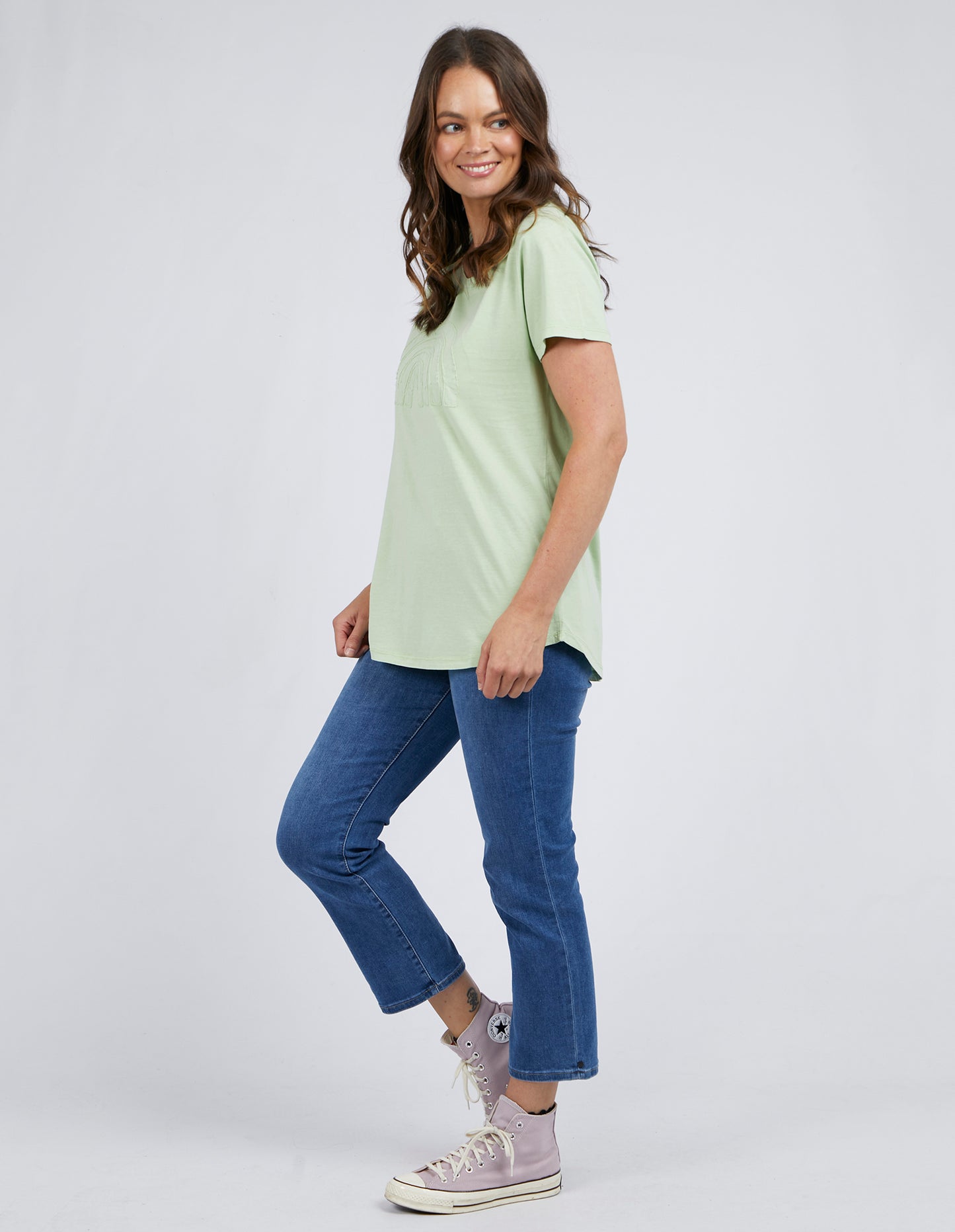 Buy Elm Embrace Mint Green Crescent Tee Buy Elm Embrace Mint Green Rainbow Tee