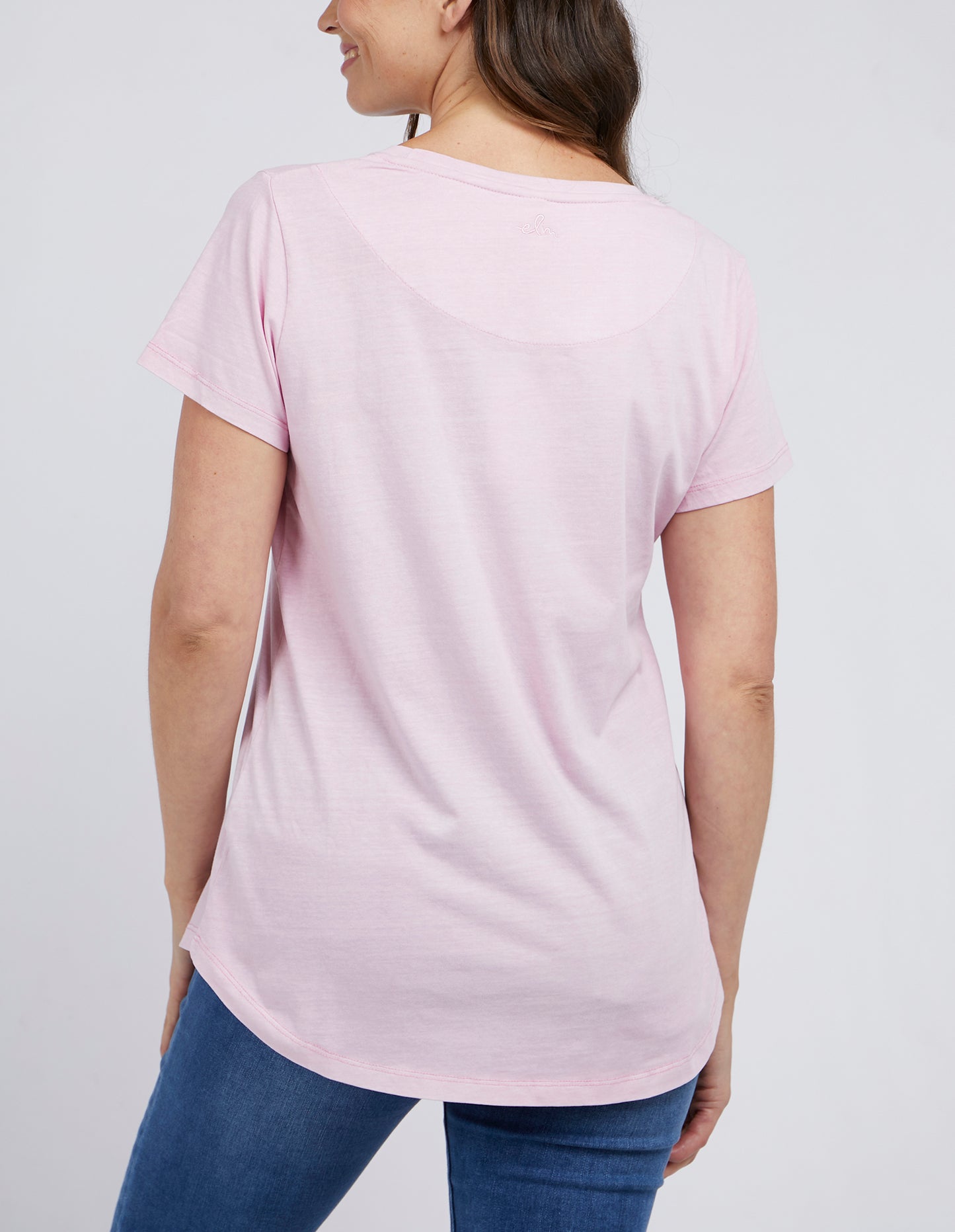 Buy Elm Pink Crescent Short Sleeve Tee Shop Elm Crescent Tee Pink Shop Elm Clothing online