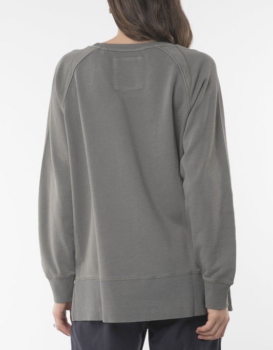 Buy Elm Plus Size sydney crew Khaki Buy Elm Fundamental Sydney Crew Washed Olive - Elm Clothing Stockist Australia