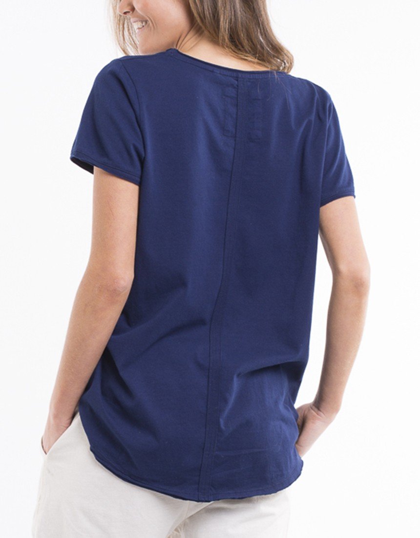 Elm Clothing V Neck Tee Elm Navy Tee Basic State Australian Elm Stockist