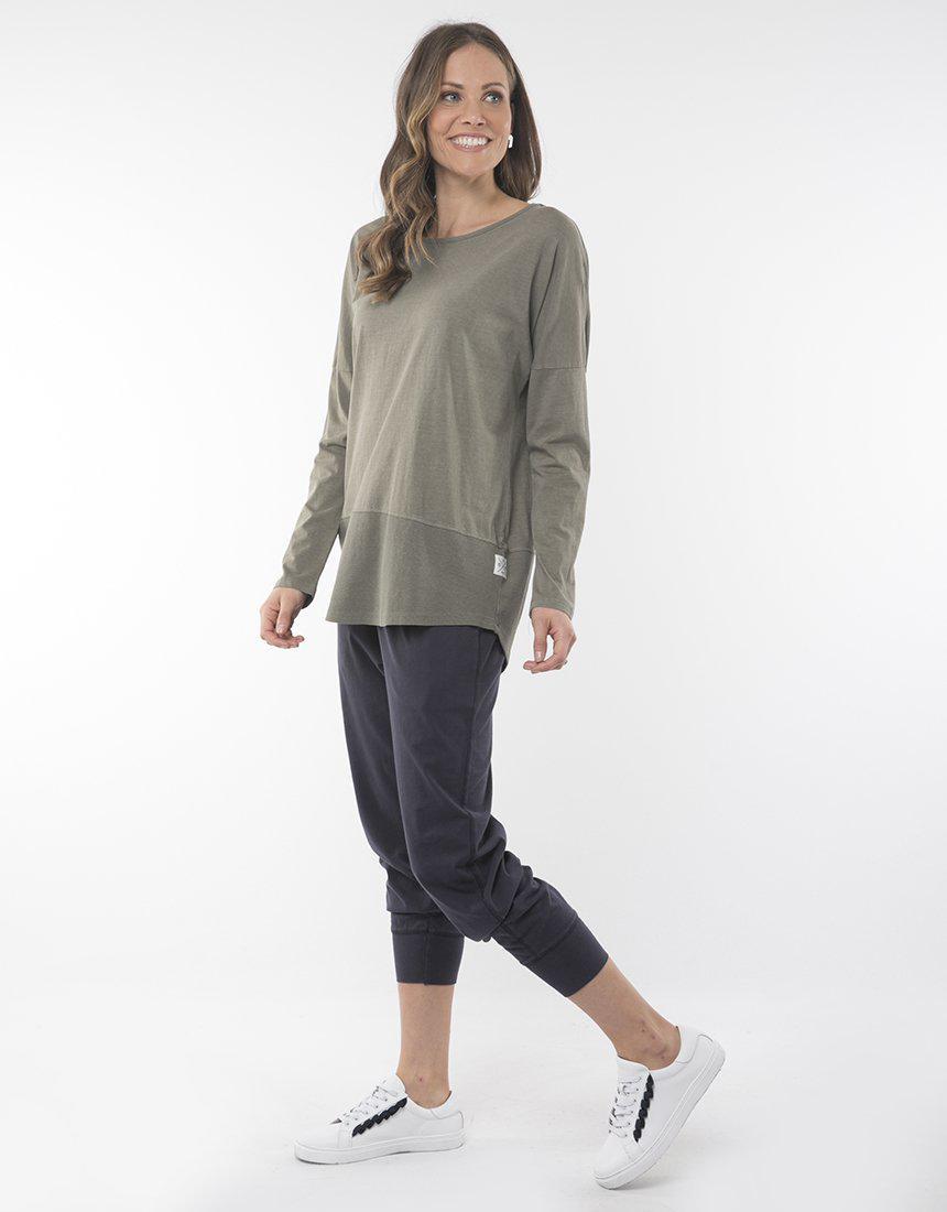 Fundamental Rib Long Sleeve Tee - Khaki