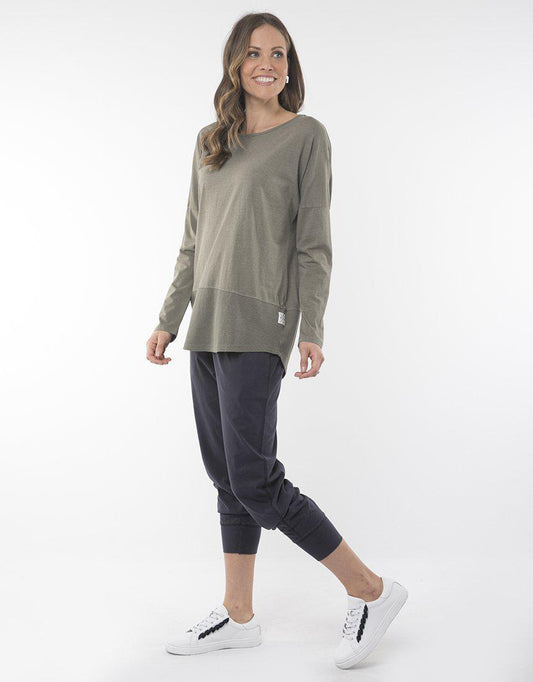 Fundamental Rib Long Sleeve Tee - Khaki