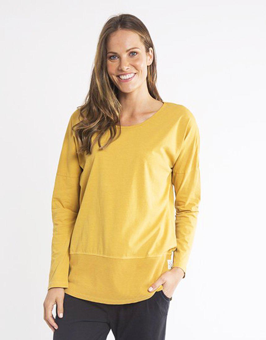 Buy Elm Fundamental Rib Long Sleeve Tee - Mustard - Buy Elm Rib Long Sleeve Tee Yellow Basic State Elm Stockist