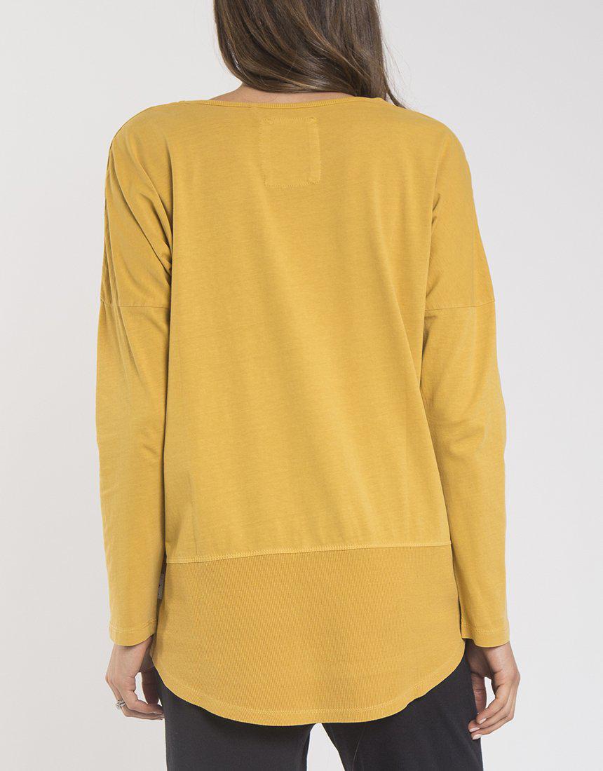 Buy Elm Fundamental Rib Long Sleeve Tee - Mustard - Buy Elm Rib Long Sleeve Tee Yellow Basic State Elm Stockist