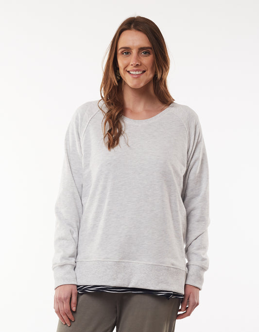 Buy Elm Plus Size Sydney Crew Light Grey Buy Elm Embrace Sydney Jumper Grey Buy Elm Sydney Crew online Buy Elm Plus Size Clothing Buy Elm Sydney Crew Silver Grey in Plus Size