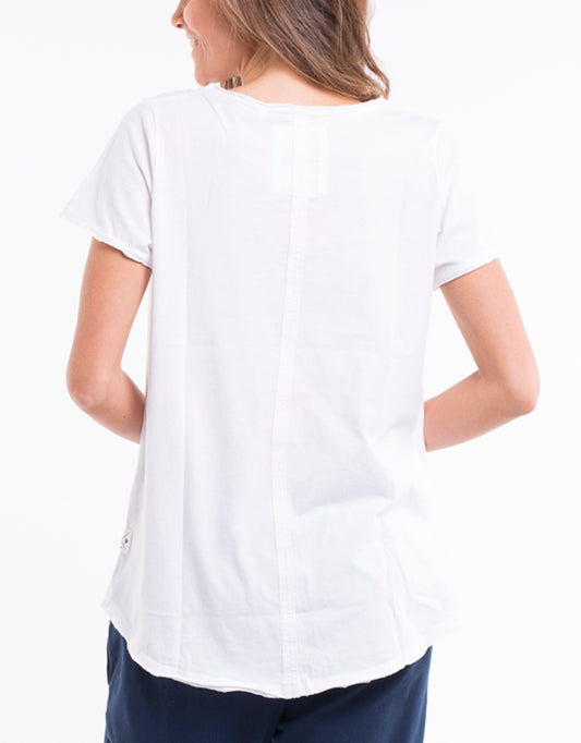 Shop Elm Fundamental V Neck Tee in White - Elm Lifestyle Clothing - Basic State Australia