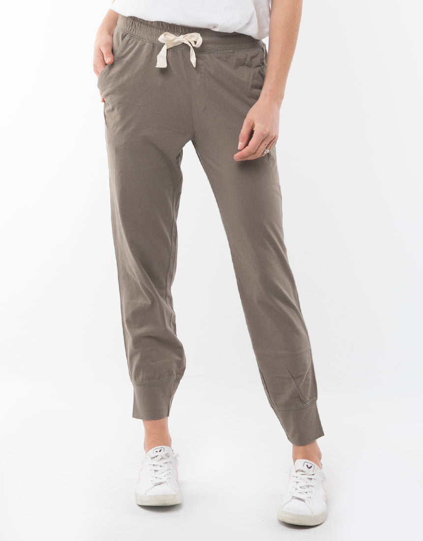 Shop Plus Size Elm Fundamentals Wash Out Lounge Pants - Khaki - Basic State Australia