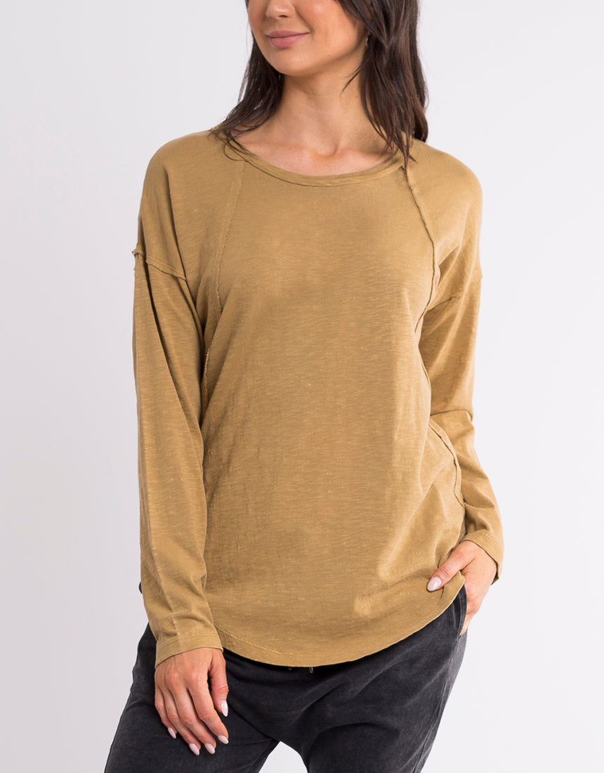 Foxtell MacKenzie Long Sleeve Tee - Mustard - Basic State