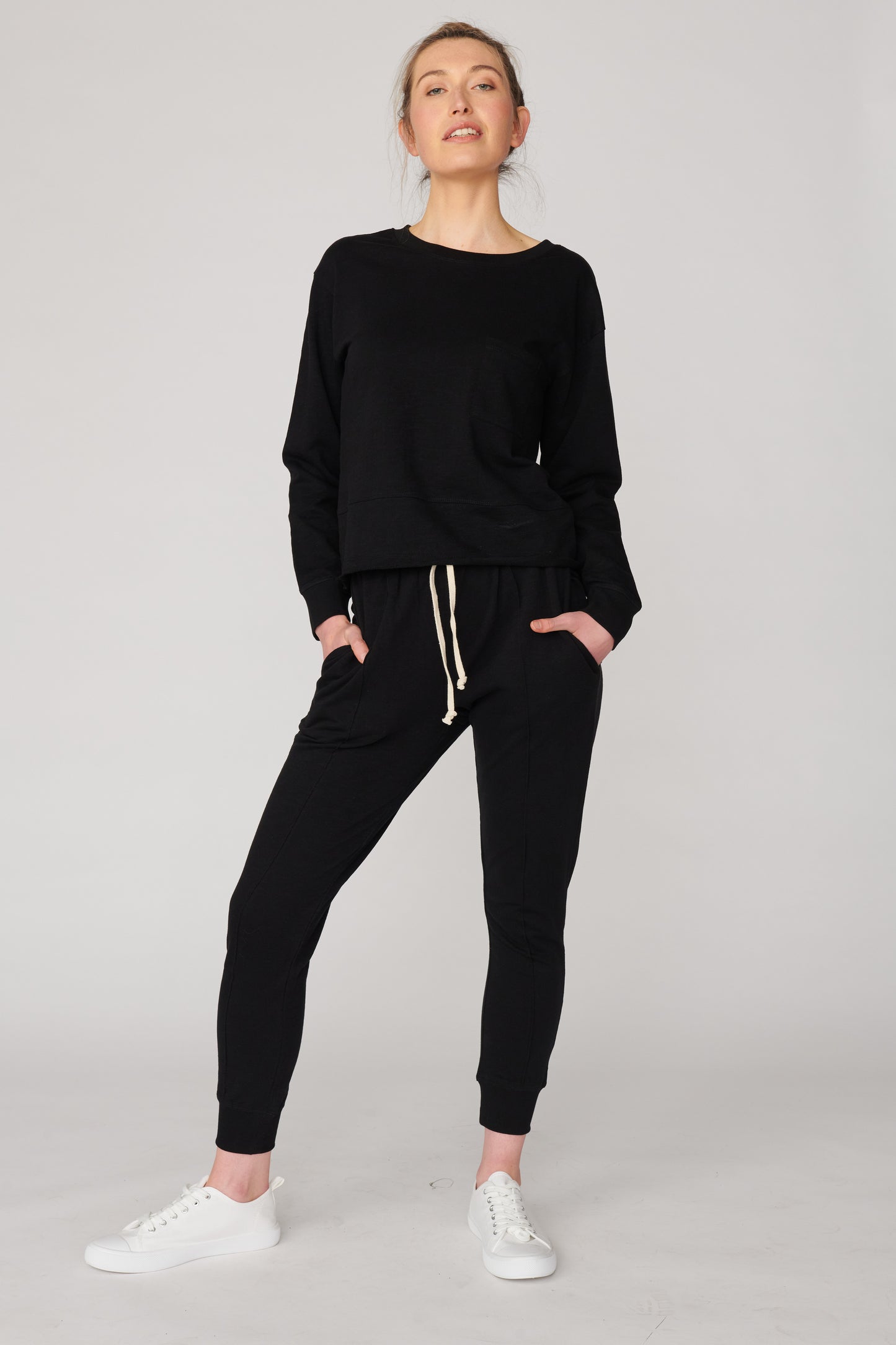 Lulu Organic Clothing Redondo Pants Lulu Organic Cotton Basics - Basic State - Lulu Organic Essentials Redondo Pants Black Pink