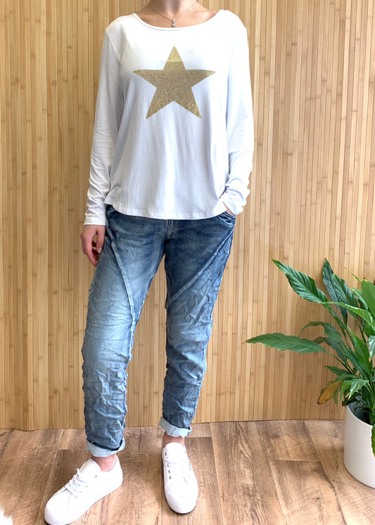 Shona Star Top || White