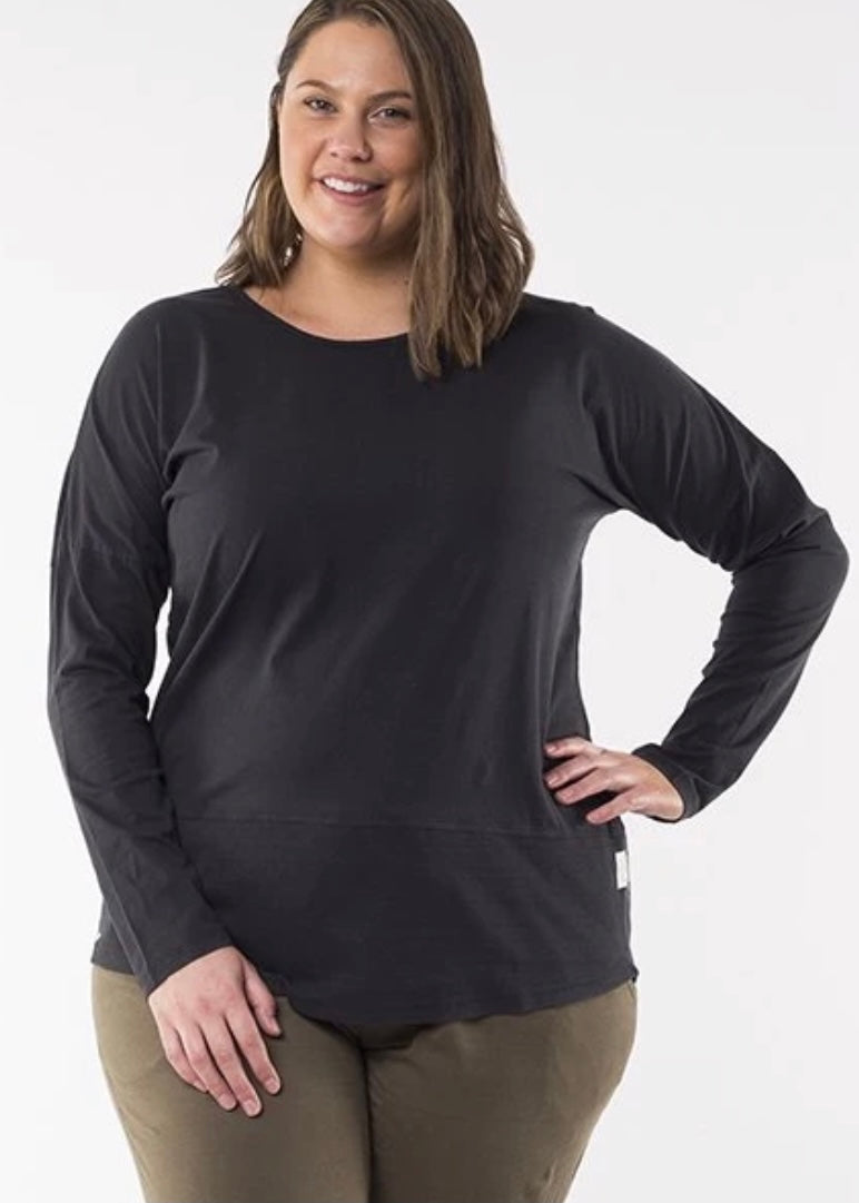 Buy Elm Embrace Clothing online Shop Elm Embrace Plus Size Clothing - White Long Sleeve Rib Tee - Basic State Australia Elm Embrace Stockist Elm Plus Size Rib Long Sleeve Tee Black Elm Fundamental Long Sleeve Rib Tshirt - Blush Black Elm Long Sleeve Rib Tee Basic State Elm Fundamental Rib Long Sleeve Tee Stockist Elm Australian stockist
