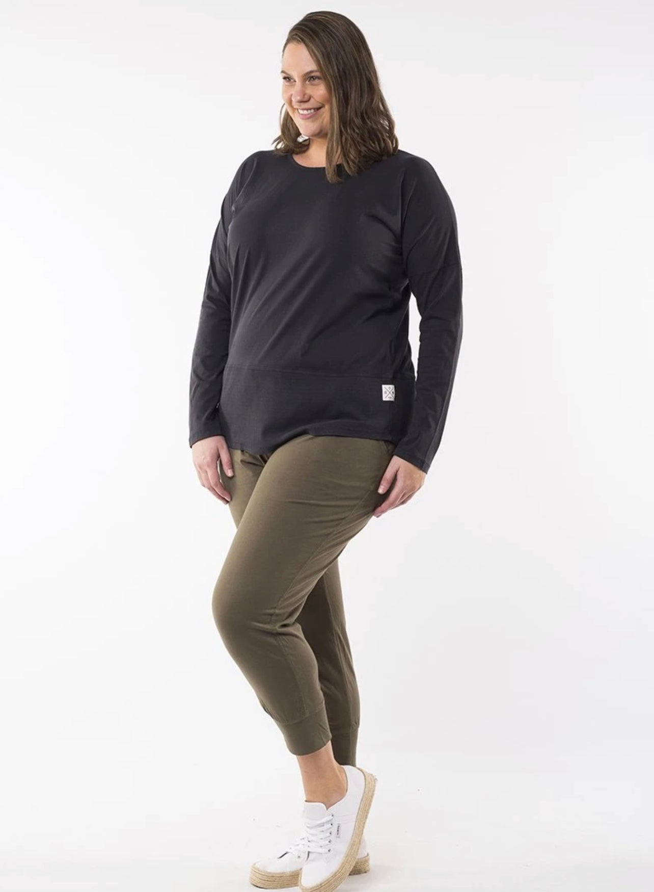 Buy Elm Embrace Clothing online Shop Elm Embrace Plus Size Clothing - White Long Sleeve Rib Tee - Basic State Australia Elm Embrace Stockist Elm Plus Size Rib Long Sleeve Tee Black Elm Fundamental Long Sleeve Rib Tshirt - Blush Black Elm Long Sleeve Rib Tee Basic State Elm Fundamental Rib Long Sleeve Tee Stockist Elm Australian stockist