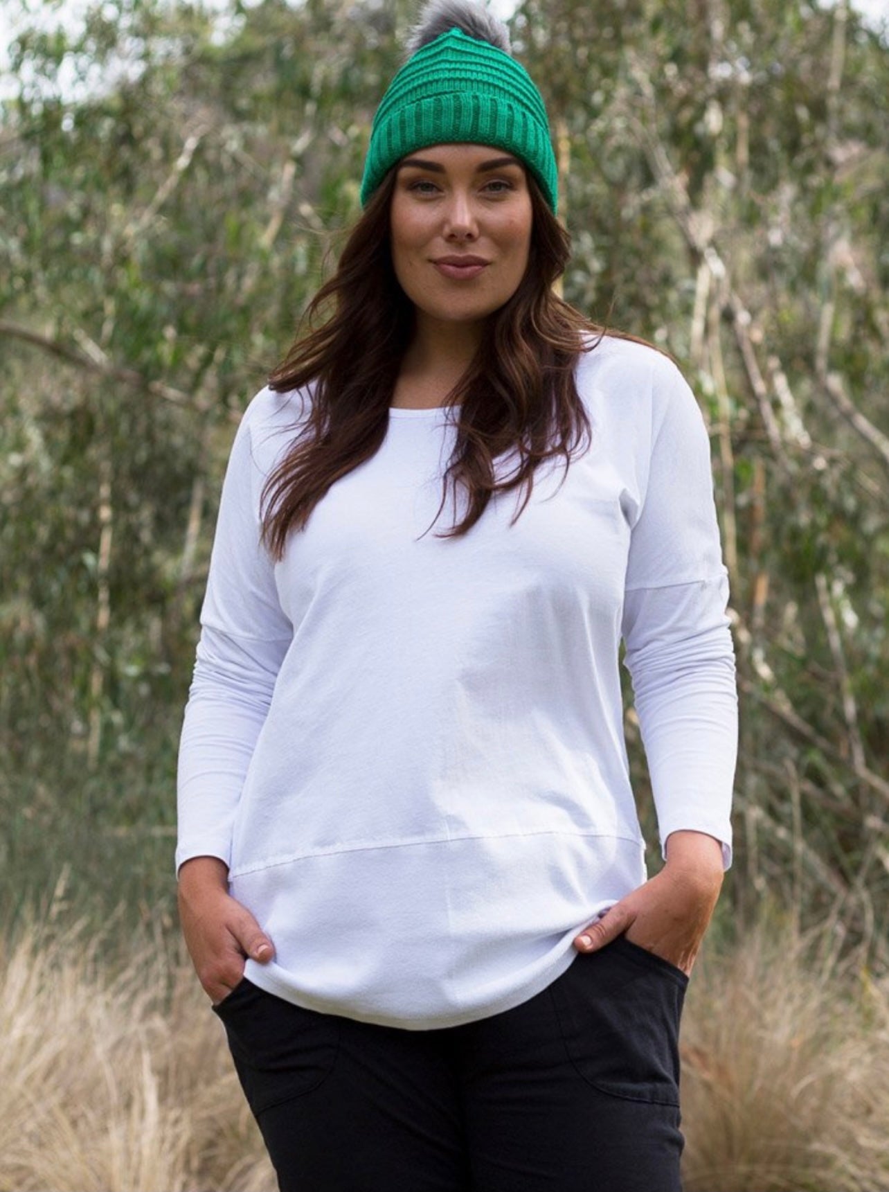 Shop Elm Embrace Plus Size Clothing - White Long Sleeve Rib Tee - Basic State AustraliaElm Embrace Stockist Elm Plus Size Rib Long Sleeve Tee White Elm Fundamental Long Sleeve Rib Tshirt - Blush White Elm Long Sleeve Rib Tee Basic State Elm Fundamental Rib Long Sleeve Tee Stockist Elm Australian stockist