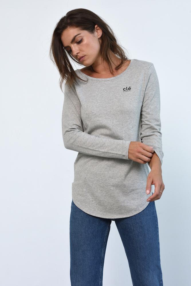 Cle Long Sleeve Logo Tshirt in White Cle Organic Cotton Layla Long Sleeve Tee Cle Organic Label Stockist Cle Pure Cotton Organic Cotton Stockist Basic State Australia Cle Clothing Cle Organic Clothing Australia Cle Organic Layla Long Sleeve Tee - Basic State Cle Clothing Australian Stockist PLUS SIZE CLE ORGANIC CLOTHING PLUS SIZE LAYLA LONG SLEEVE TEE BASIC STATE CLE ORGANIC CLOTHING STOCKIST
