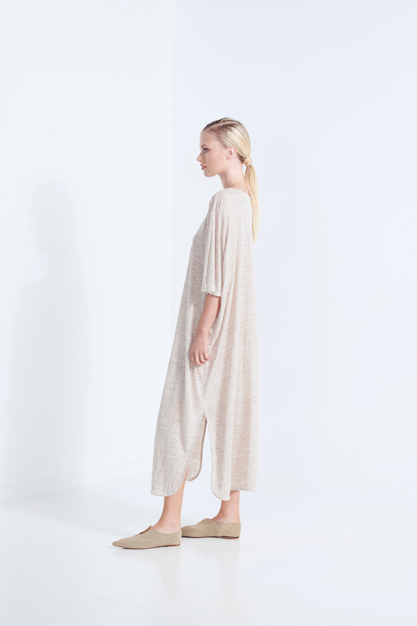 Zeus Dress - Beige Linen