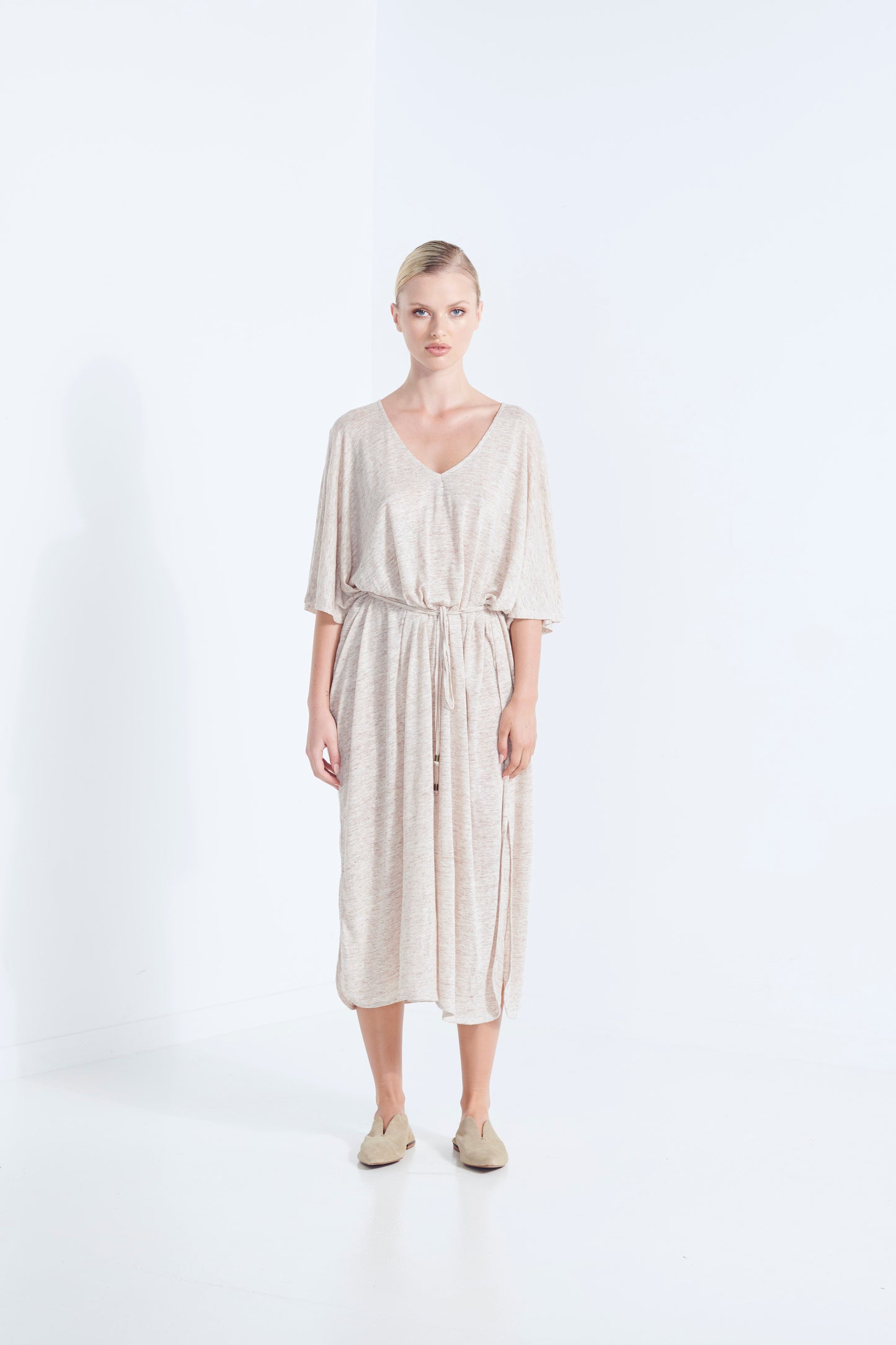 Zeus Dress - Beige Linen