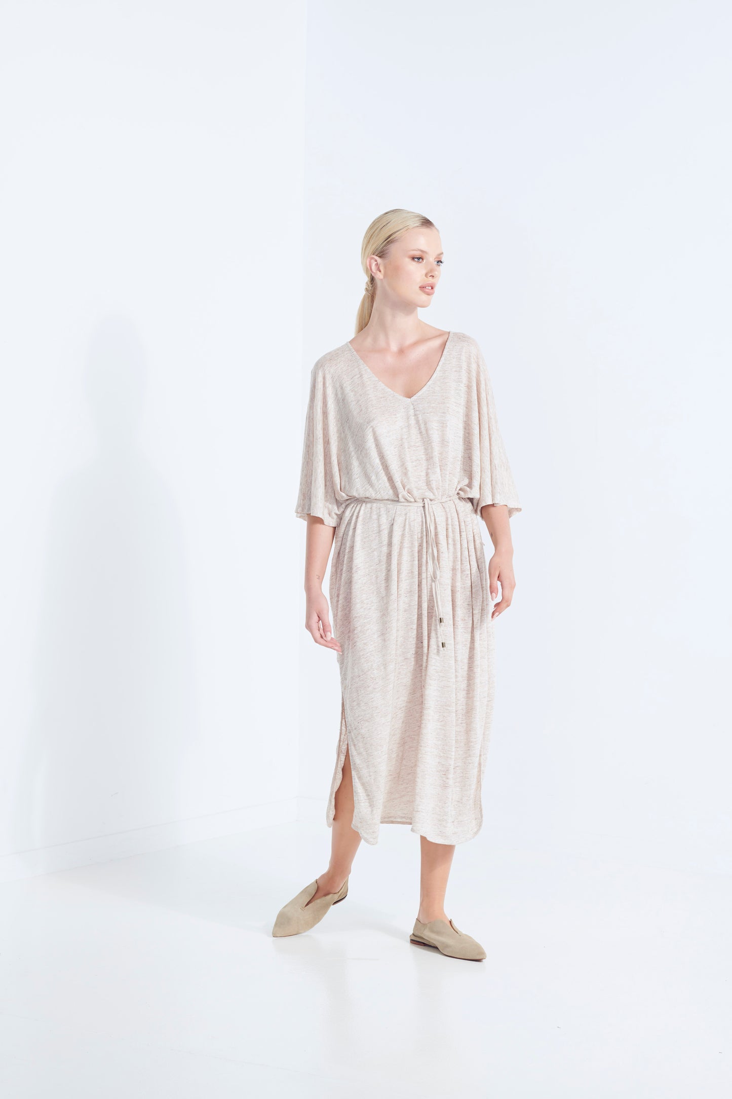 Zeus Dress - Beige Linen