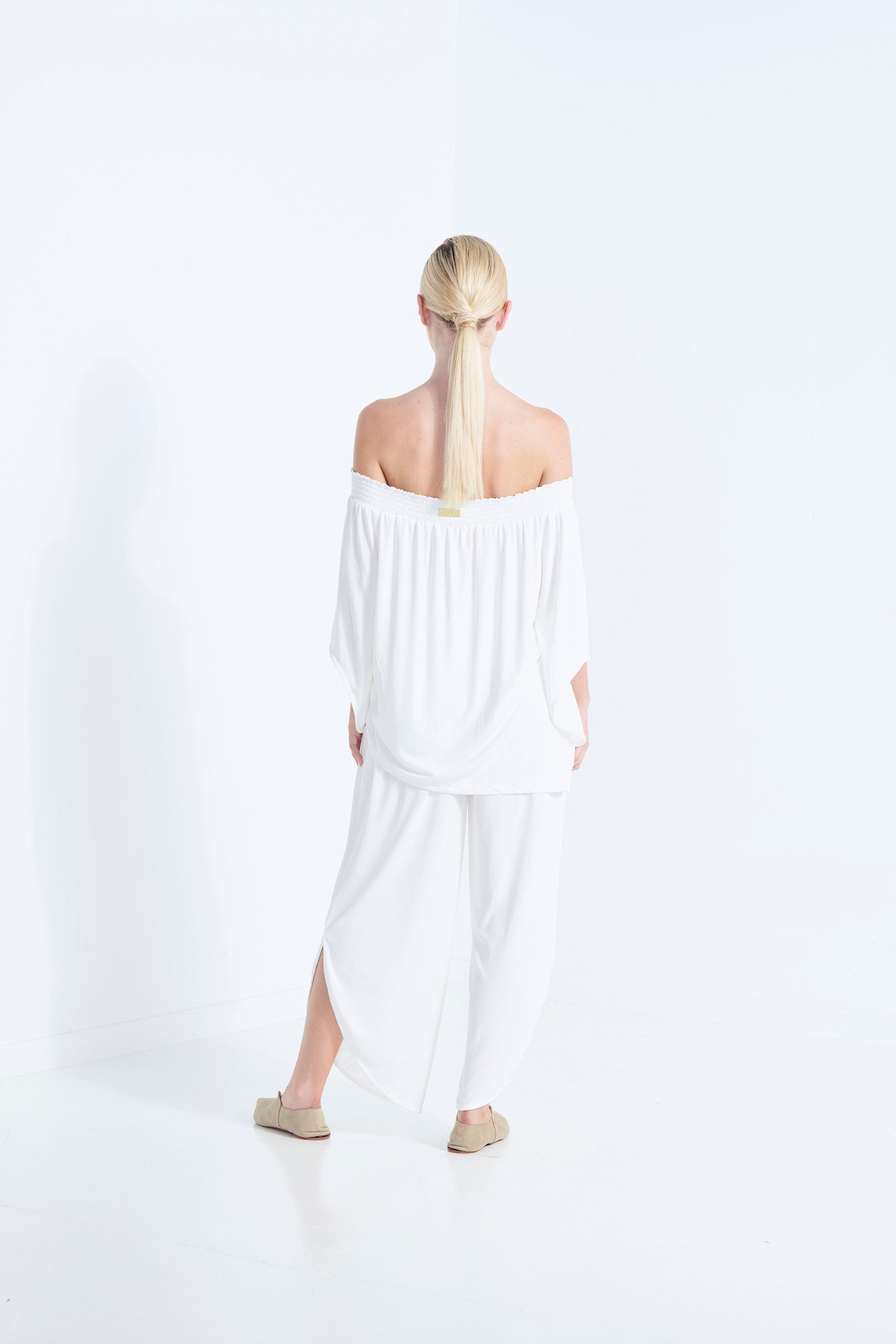 Naevia Off the Shoulder Top - White Dew (Plus Size)