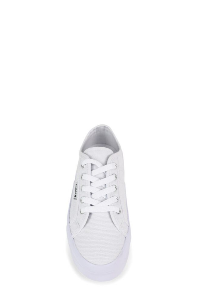 Lift Canvas White Shoe with Thick Sole - Elevated Sole Sneakers in White Canvas - Classic Tennis Shoe - White Superga - Basic State