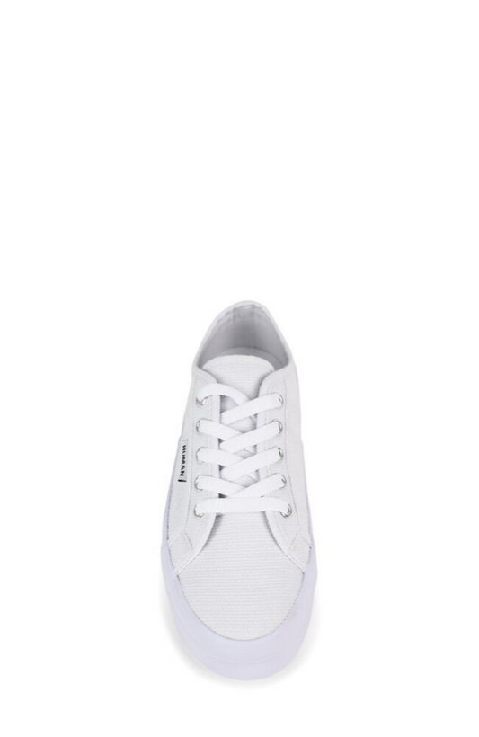 Lift Canvas White Shoe with Thick Sole - Elevated Sole Sneakers in White Canvas - Classic Tennis Shoe - White Superga - Basic State