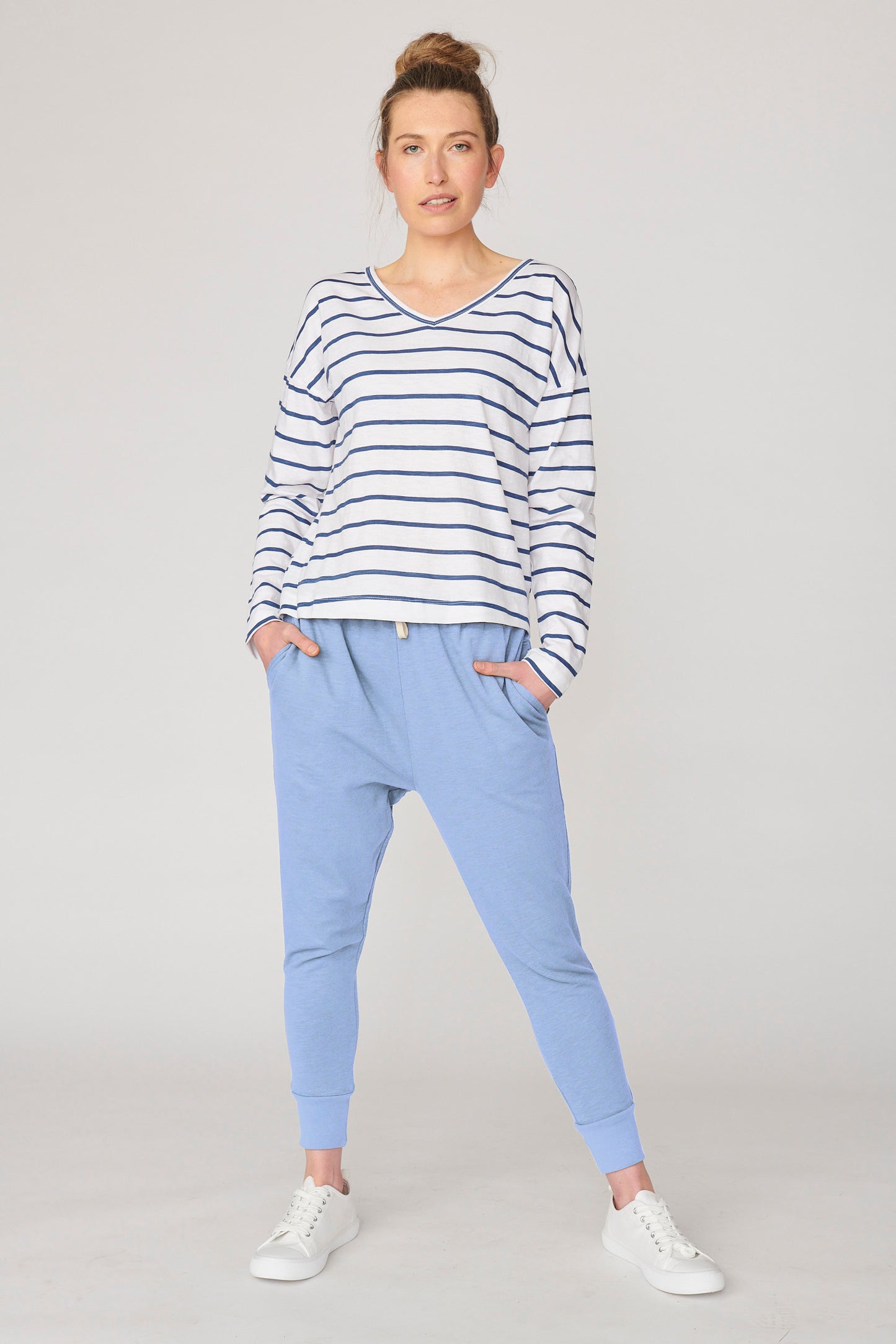 Lulu Organic Clothing Redondo Pants Lulu Organic Cotton Basics - Basic State - Lulu Organic Essentials Redondo Pants Robot Blue Pink