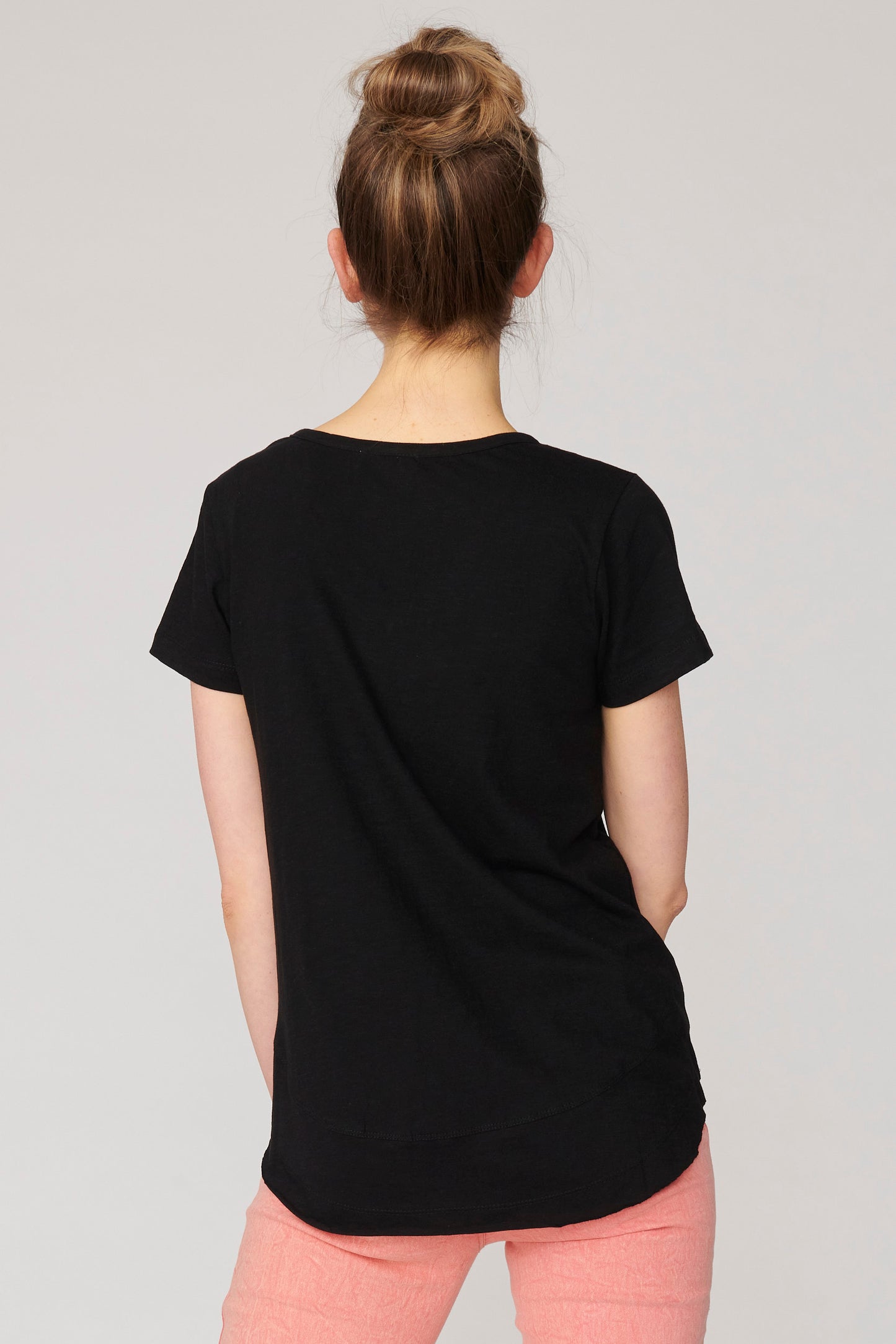 Lulu Organic Clothing - Melrose V Neck Tee - Black - Basic State Lulu Organics Australian Stockist