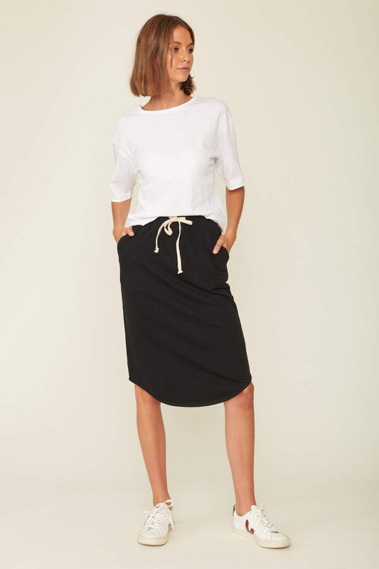 Buy Midi SKirt online Lulu Organic Essentials Pebble Beach Skirt  Black Ladies Pencil Skirt