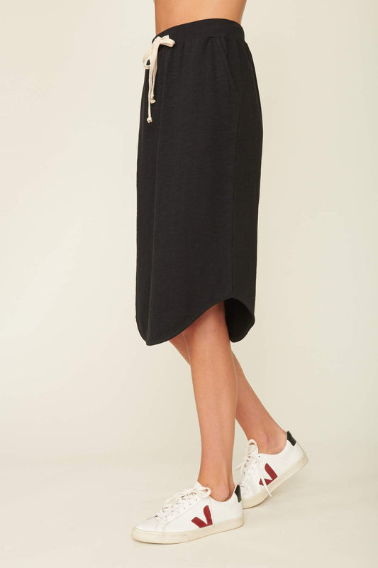 Buy Midi SKirt online Lulu Organic Essentials Pebble Beach Skirt  Black Ladies Pencil Skirt