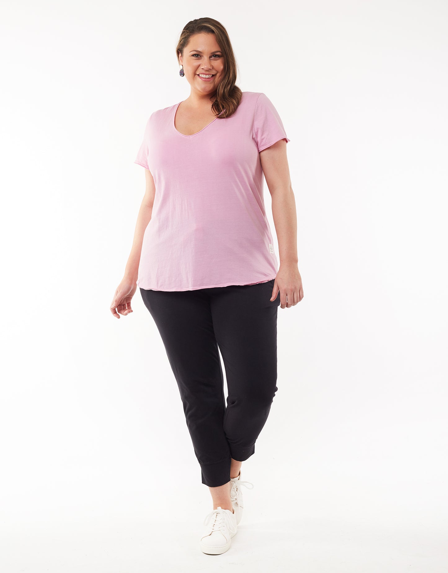 Shop Pink - Elm V Neck Tee - Elm Embrace V Neck Tee, Elm Plus Size Tshirt Sale, Elm Clothing Sale
