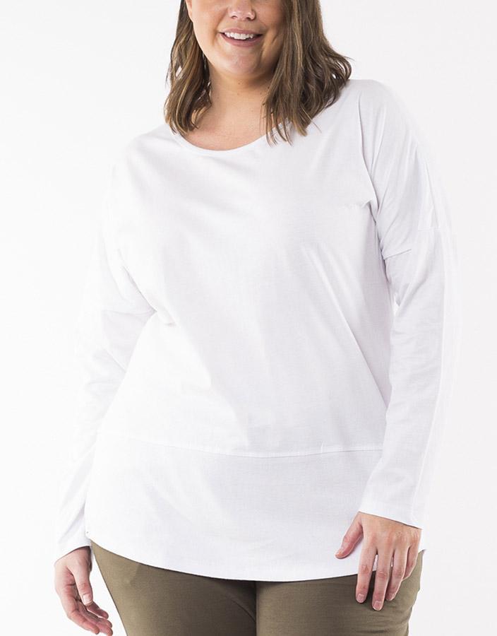 Elm Embrace Stockist Elm Plus Size Rib Long Sleeve Tee White Elm Fundamental Long Sleeve Rib Tshirt - Blush White Elm Long Sleeve Rib Tee Basic State Elm Fundamental Rib Long Sleeve Tee Stockist Elm Australian stockist