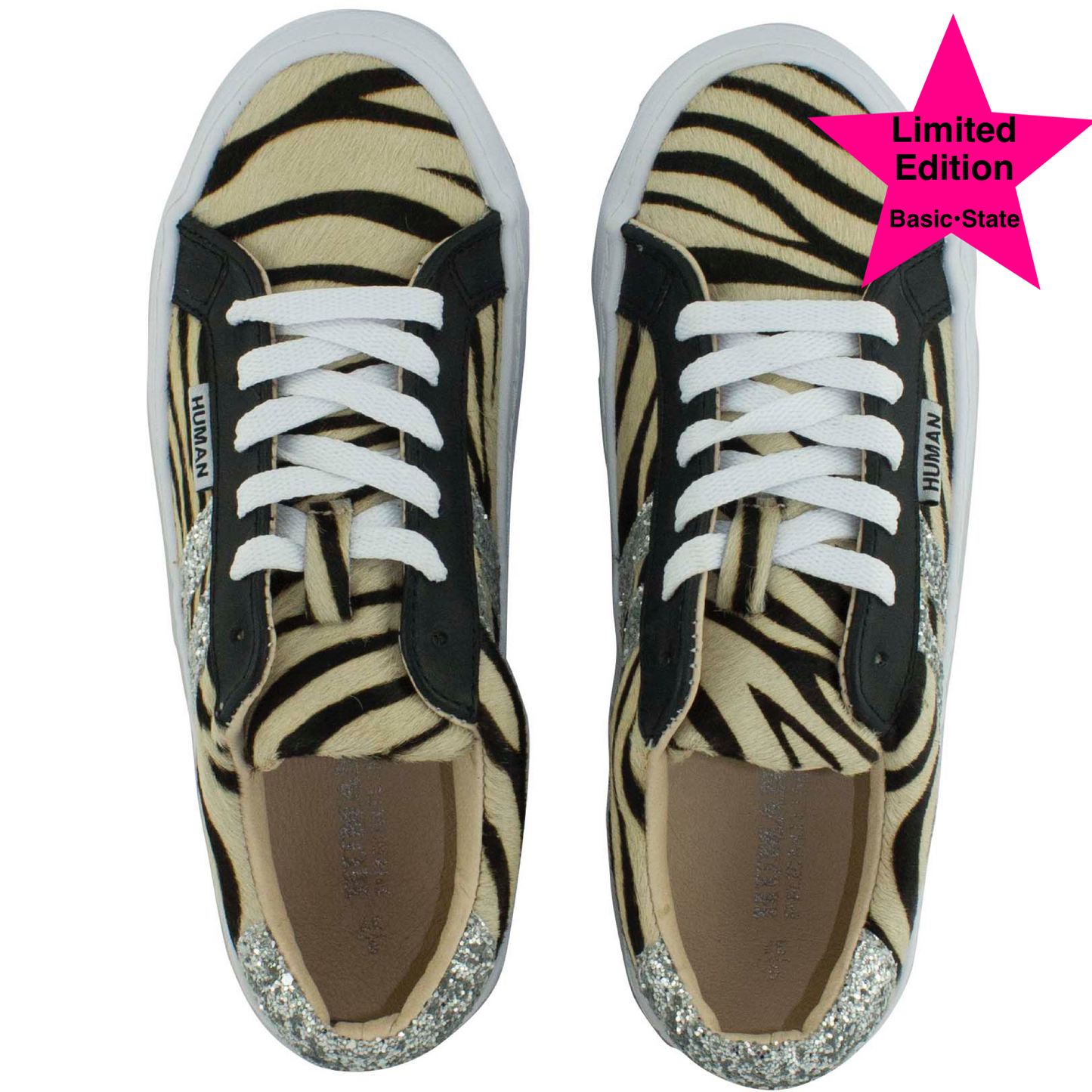 Leather Sneakers Human Premium Stockist Human Premium Sale Human premium Shoe Stockist Basic State Prospect Leather Zebra Sneakers Prospect Leather Shoes Zebra print sneakers