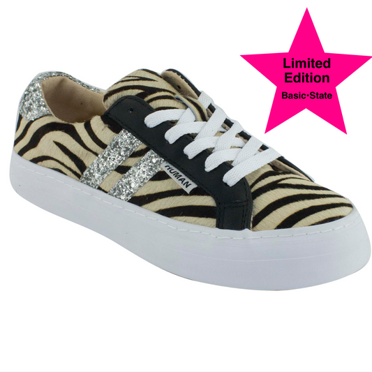 Leather Sneakers Human Premium Stockist Human Premium Sale Human premium Shoe Stockist Basic State Prospect Leather Zebra Sneakers Prospect Leather Shoes Zebra print sneakers