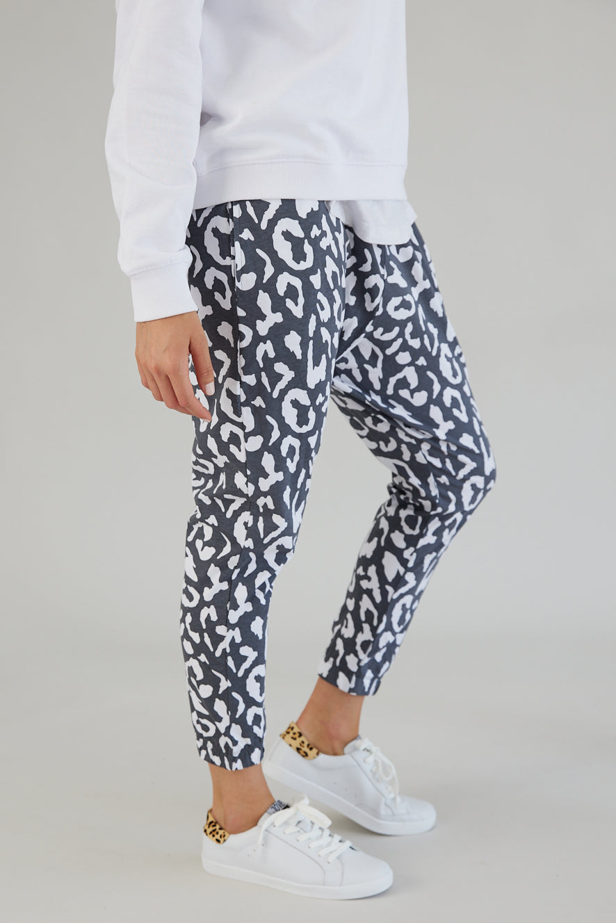 Sadie Pants - Charcoal Leopard