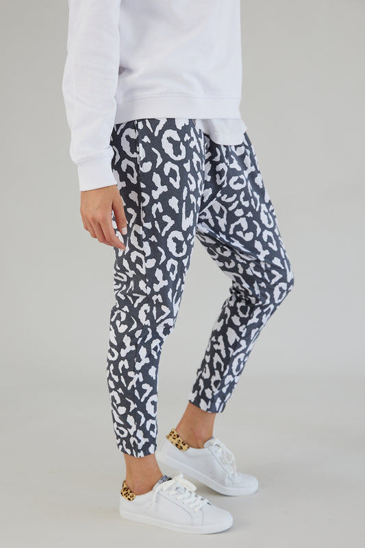 Sadie Pants - Charcoal Leopard