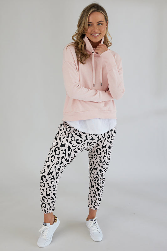 Sadie Pants - Soft Pink Leopard