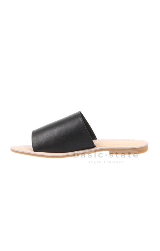 Trinity Slides Black Leather Shoes - Ladies Super soft leather Slides Leather Sandals Leather Slides Black leather shoes - Basic State