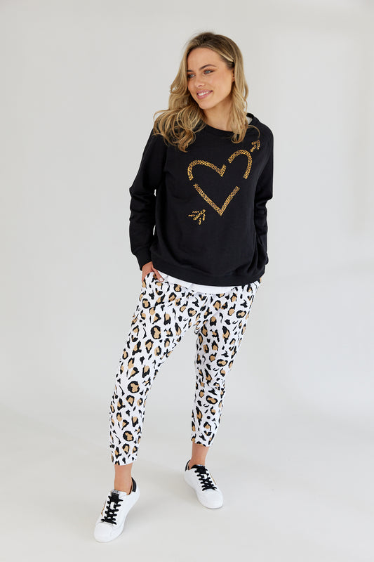 Sadie Pants - Natural Leopard