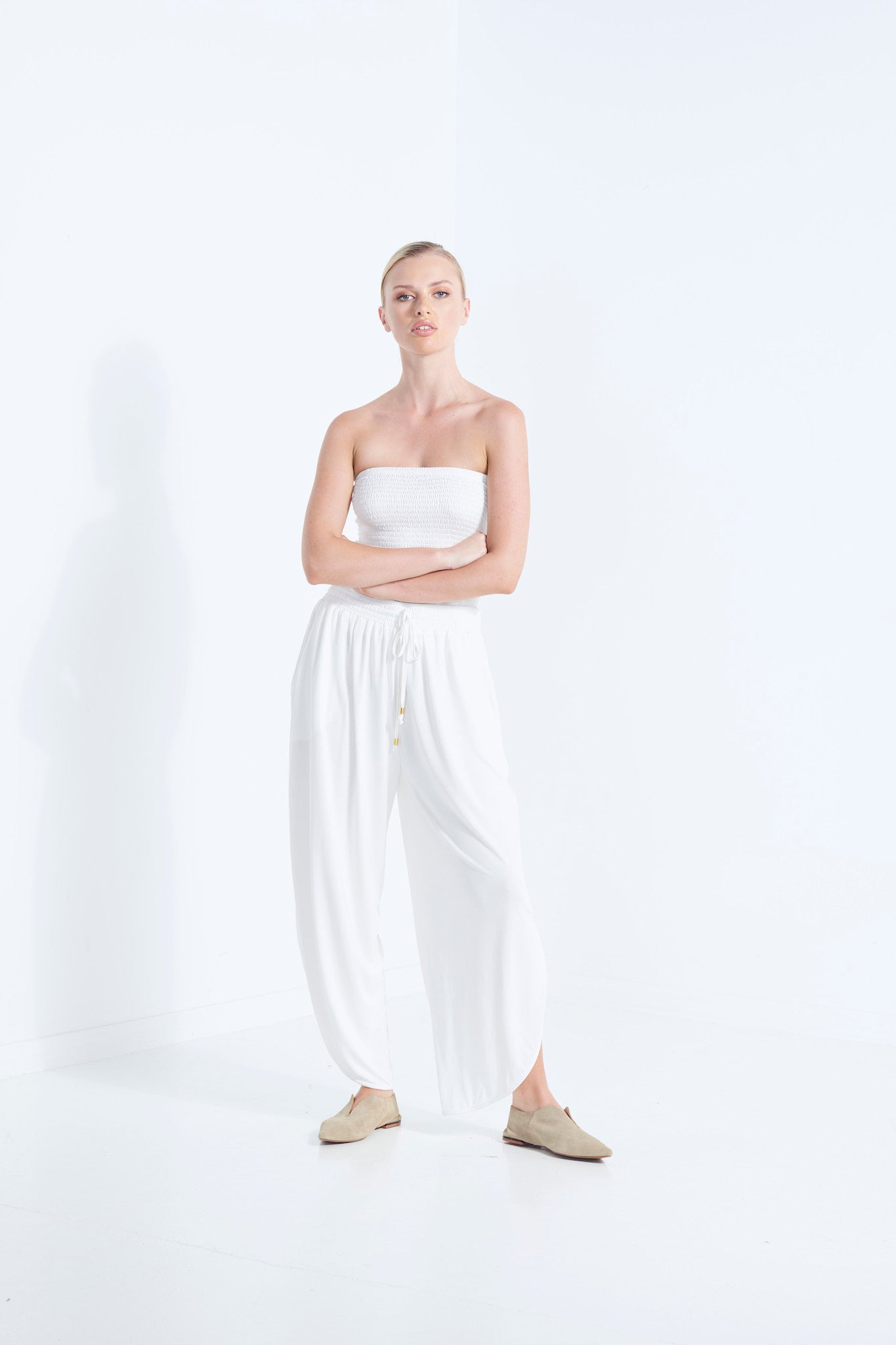 Belu Pants - White Dew (Plus Size)
