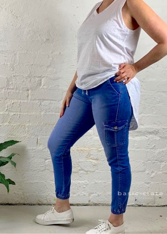 Joey Joggers True Blue Denim - Basic State Denim - Plus Size Clothing - Jenny Joggers Jenni Joggers