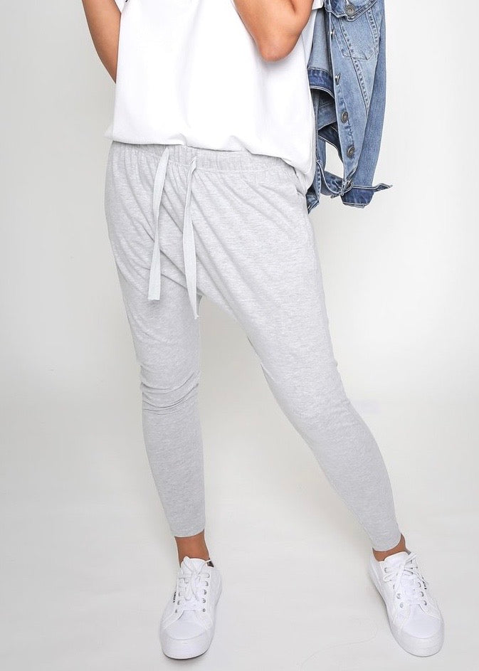 Lainie Lounge Pants Lainie Drop Crotch Pants Grey Marle - Basic State