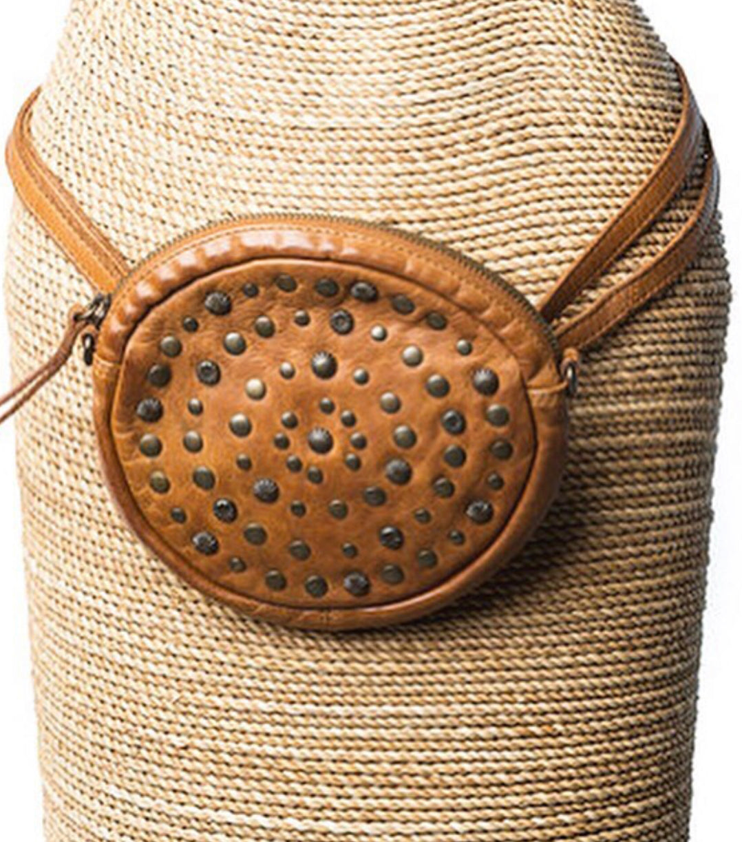 'Geneva' Round Studded - Leather Bag