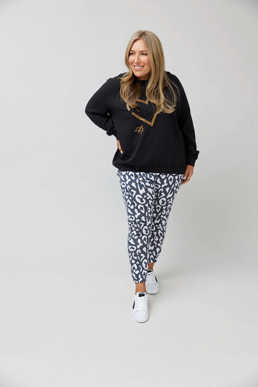 Sadie Pants - Charcoal Leopard